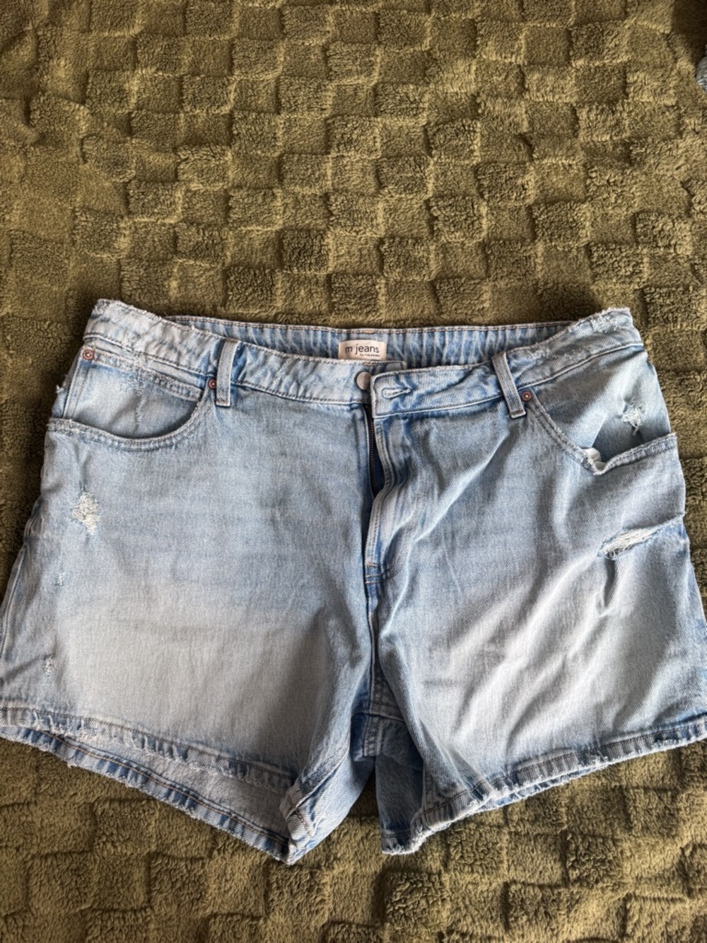 Maurices Light Blue Ripped Denim Shorts
